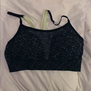 Black Strappy Padded Sports Bra